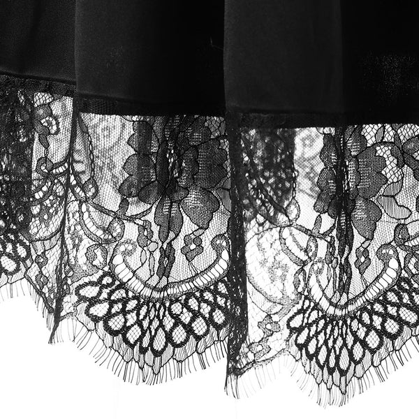 Cold Shoulder Lace Insert Midi Choker Dress