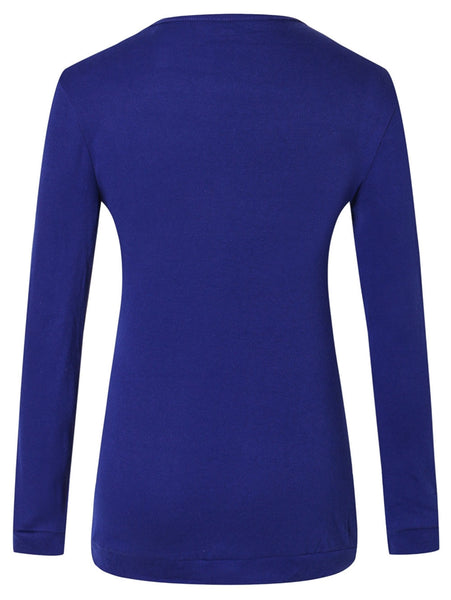 Cowl Neck Button Detail T-shirt