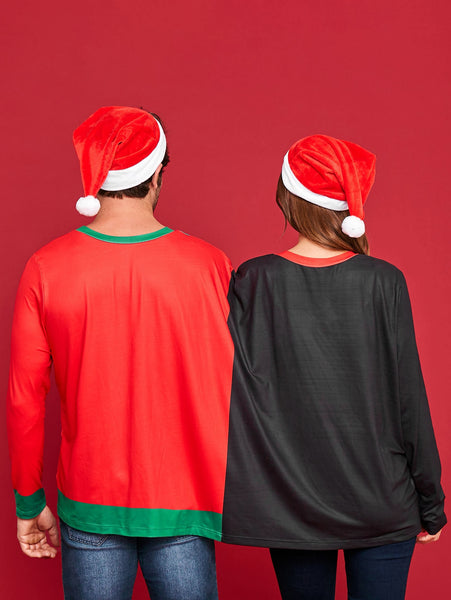 Two Person Pullover Christmas Santa Sweatshirt Pajamas