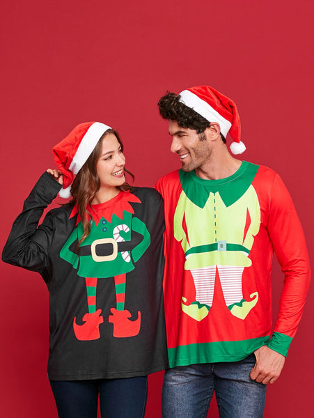 Two Person Pullover Christmas Santa Sweatshirt Pajamas