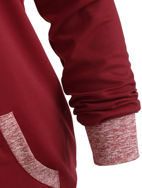 Kangaroo Pocket Drawstring Ruched Sweatshirt