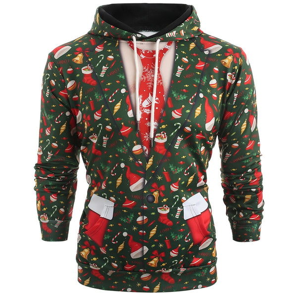 3D Christmas Elements Blazer Printed Hoodie