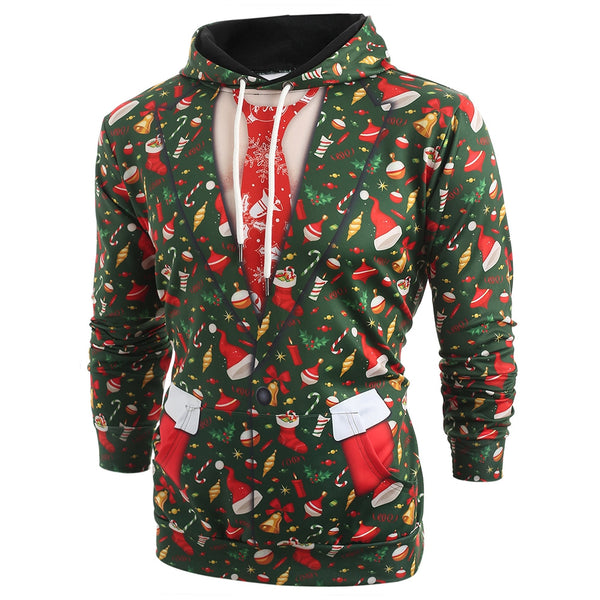 3D Christmas Elements Blazer Printed Hoodie