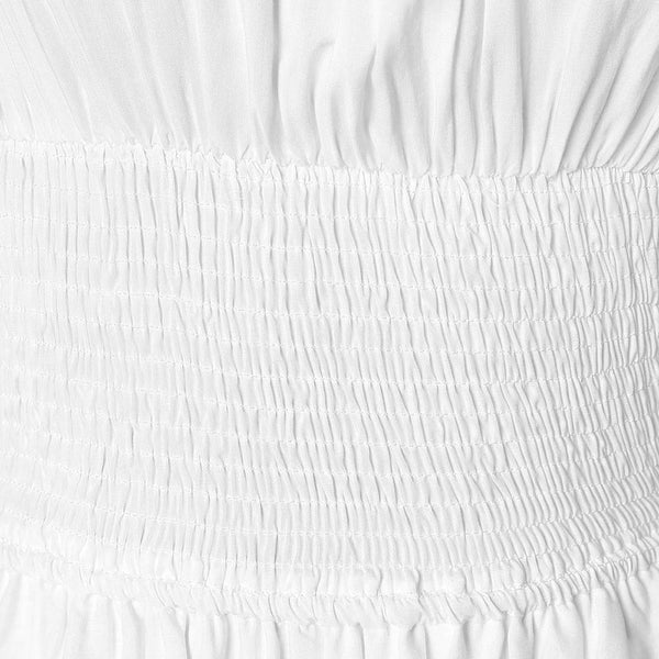 Lace Trim Lacing Waist High Low Dress