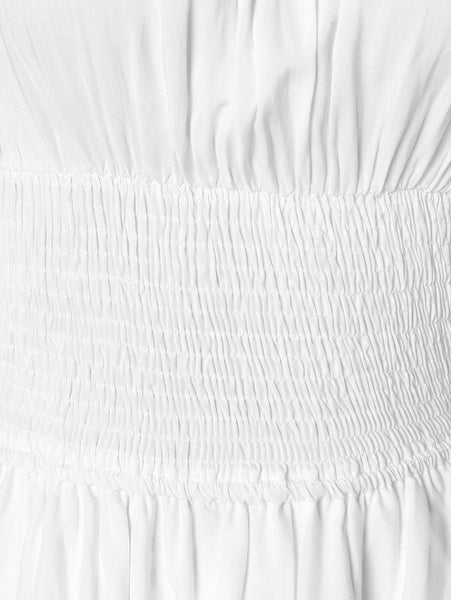Lace Trim Lacing Waist High Low Dress