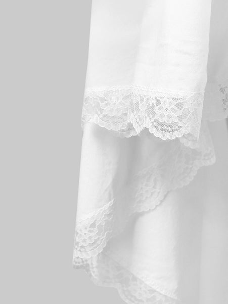 Lace Trim Lacing Waist High Low Dress