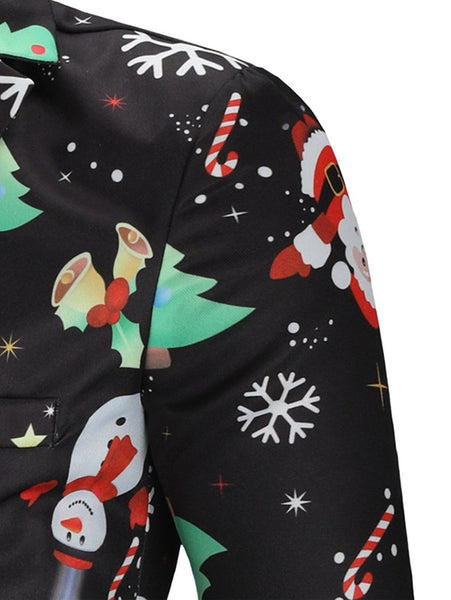 Christmas Snowmen Candy Printed Casual Blazer