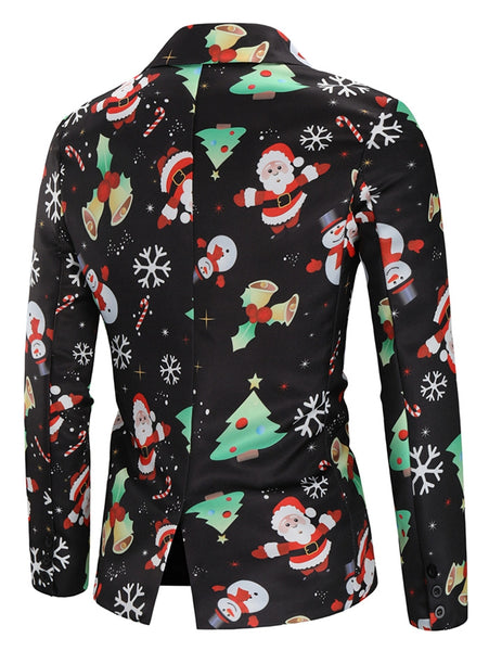 Christmas Snowmen Candy Printed Casual Blazer