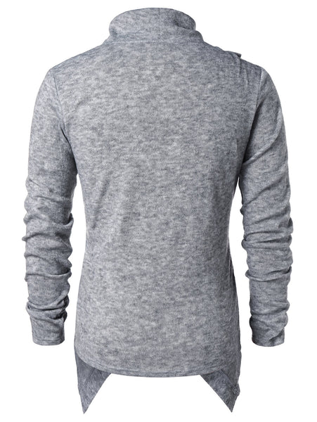 Asymmetric Button Long Sleeve Cardigan