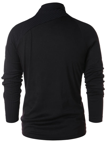 Raglan Sleeve Button Pullover Sweater