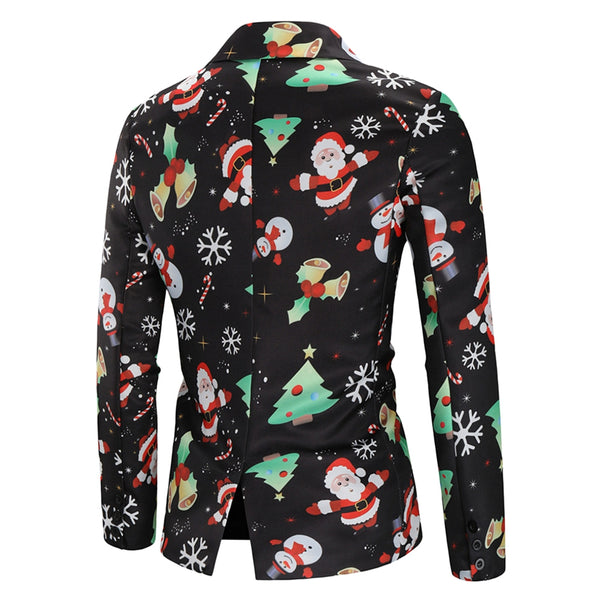 Christmas Snowmen Candy Printed Casual Blazer