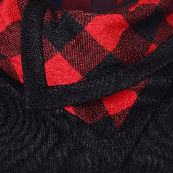 Turtleneck Tartan Tunic Sweatshirt