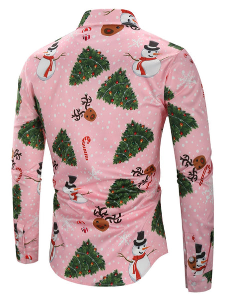 Christmas Snowmen Snoeflake Tree Candy Print Shirt