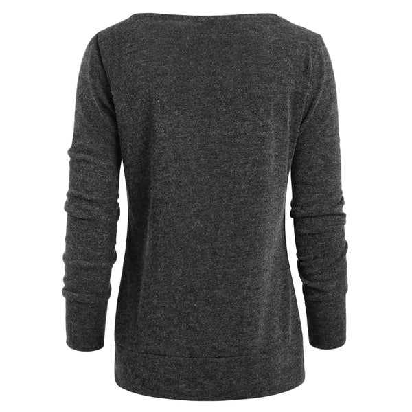 Round Neck Sweatshirt with Tartan Neck Gaiter