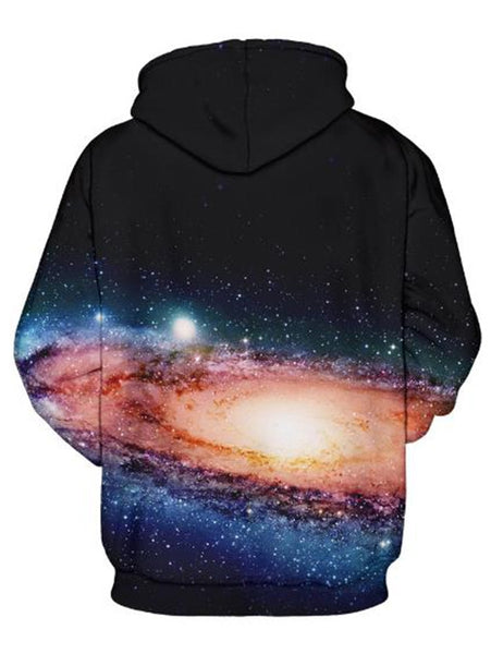 3D Titanic Cat Galaxy Printed Pullover Drawstring Hoodie