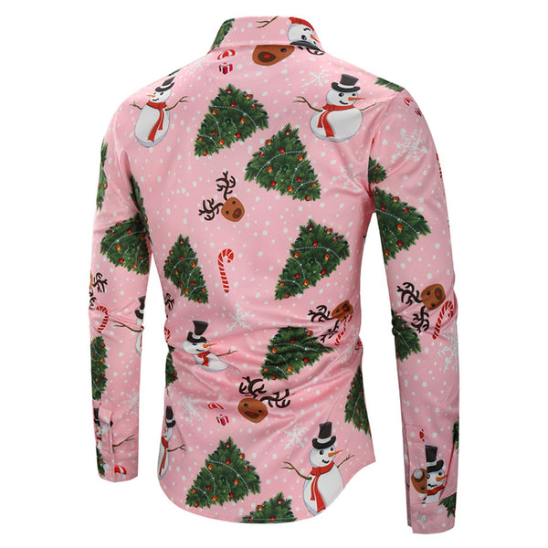 Christmas Snowmen Snoeflake Tree Candy Print Shirt