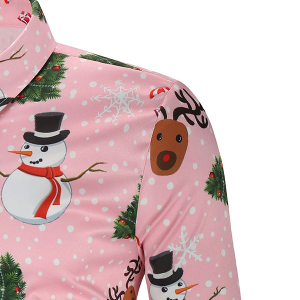 Christmas Snowmen Snoeflake Tree Candy Print Shirt