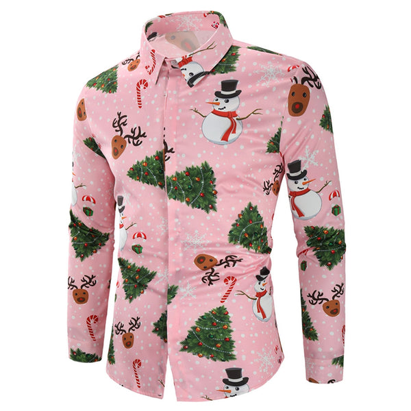 Christmas Snowmen Snoeflake Tree Candy Print Shirt