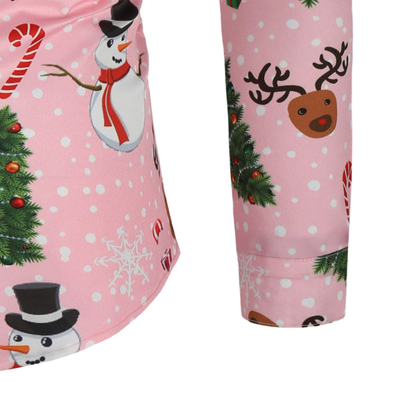 Christmas Snowmen Snoeflake Tree Candy Print Shirt