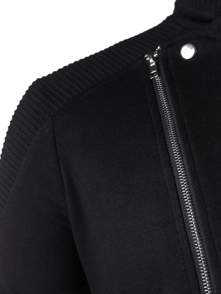 Stand Collar Asymmetric Zipper Jacket