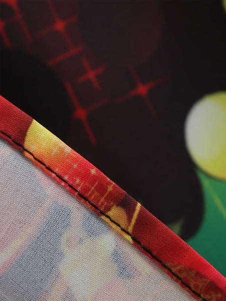 Vintage Long Sleeves Printed Pin Up Dress Women