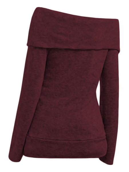 Foldover Off The Shoulder Knitwear