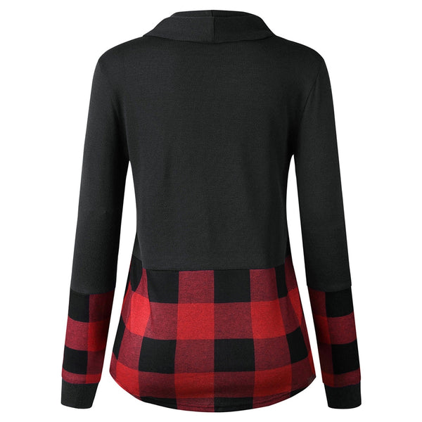 Turtleneck Long Sleeve Tartan Knitwear