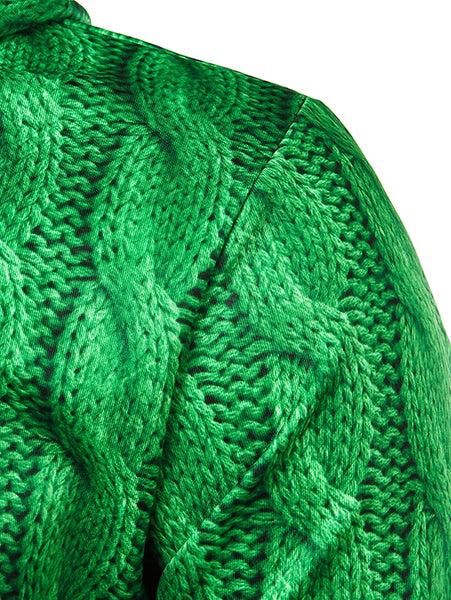 3D Knitting Texture Print Pullover Christmas Hoodie