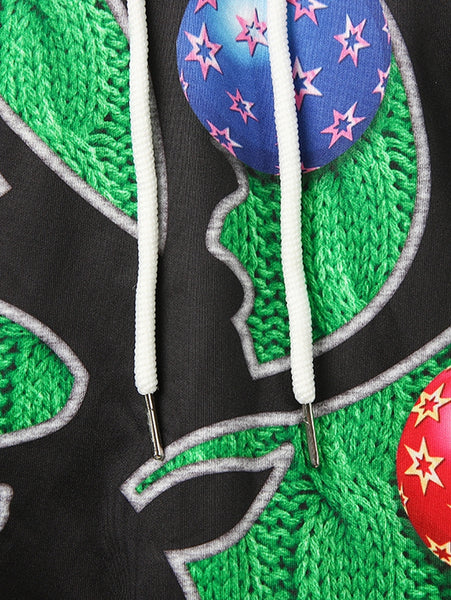 3D Knitting Texture Print Pullover Christmas Hoodie