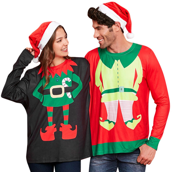Two Person Pullover Christmas Santa Sweatshirt Pajamas
