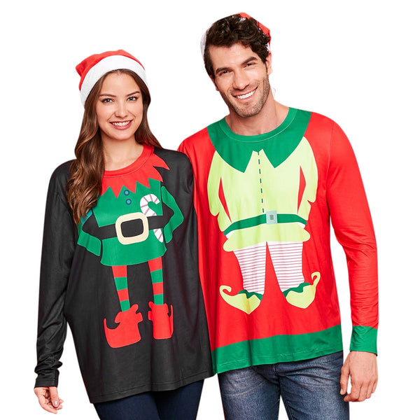 Two Person Pullover Christmas Santa Sweatshirt Pajamas