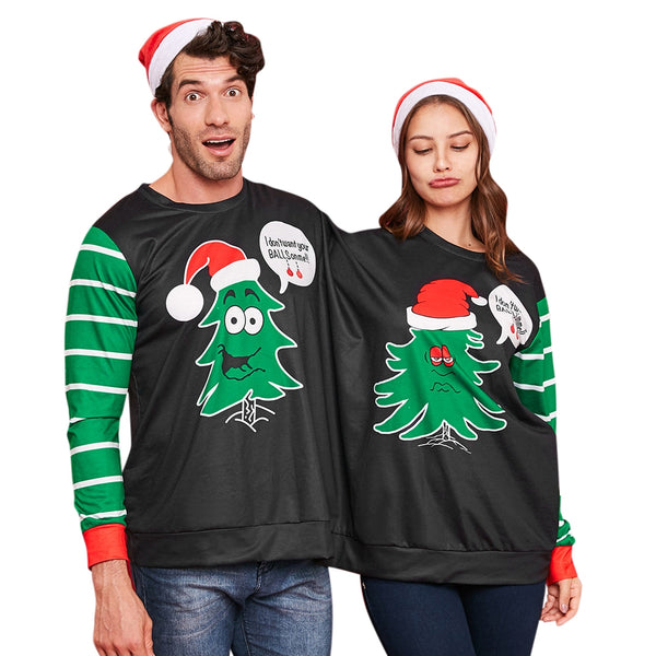 Two Person Christmas Tree Sweatshirt Pajamas