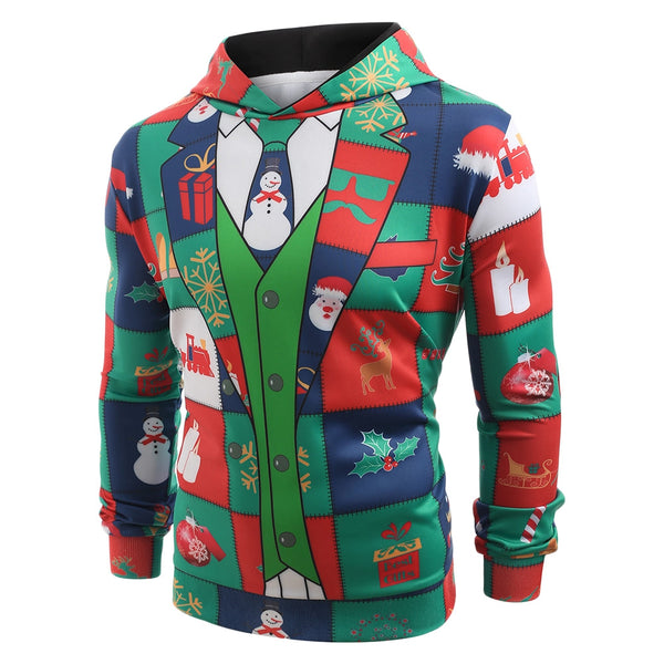 Funny Christmas Elements Blazer Print Hoodie