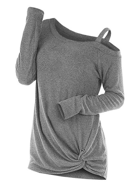 Knotted Skew Neck Sweater