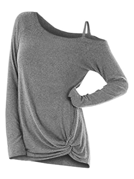Knotted Skew Neck Sweater
