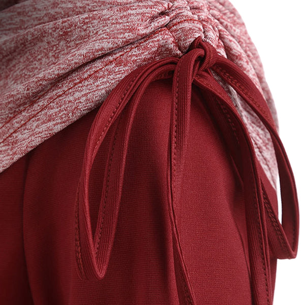 Kangaroo Pocket Drawstring Ruched Sweatshirt