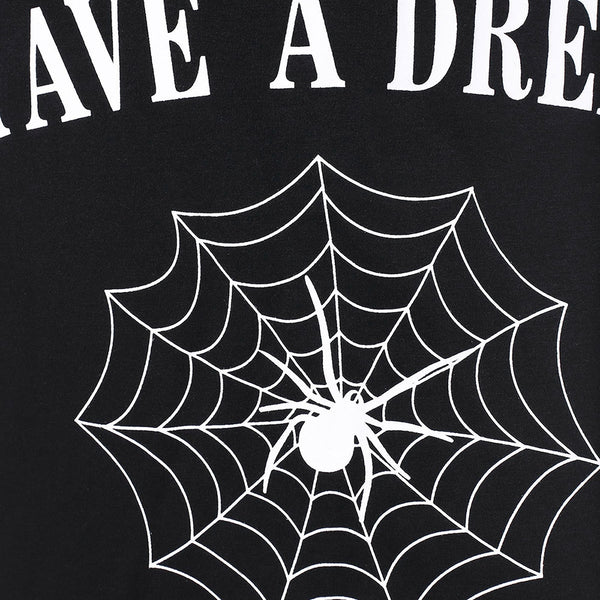 Halloween Asymmetric Lace Up Graphic Pullover Hoodie