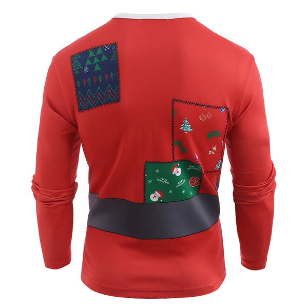 Funny Santa Muscle Clothes Print Christmas T-shirt