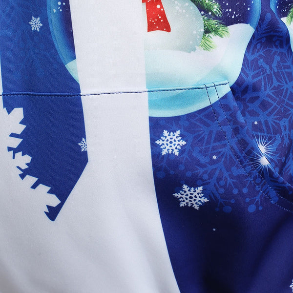 Christmas Tie Costume Snowman Ball Print Hoodie