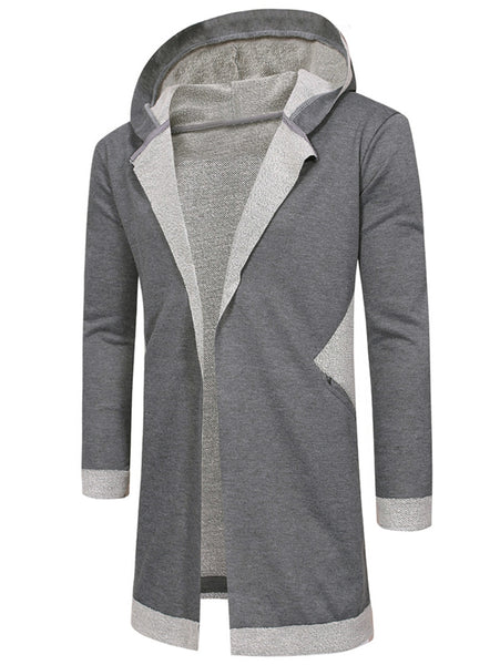 Unbuttoned Long Hooded Cardigan