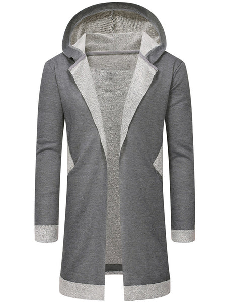 Unbuttoned Long Hooded Cardigan