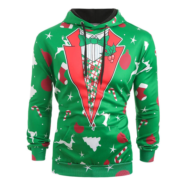 Pullover Christmas Patterns Printed Hoodie