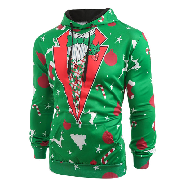 Pullover Christmas Patterns Printed Hoodie