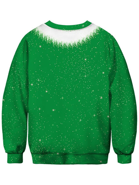 3D Body Printed Crew Neck Christmas Sweatshirt