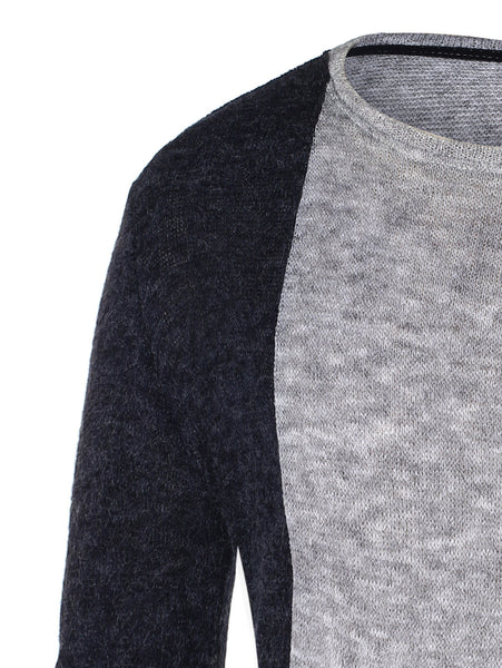 Asymmetric Color Block Pullover Sweater
