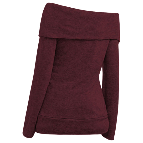 Foldover Off The Shoulder Knitwear