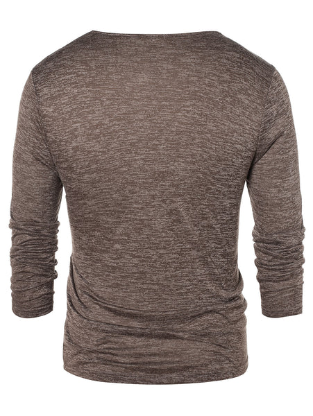 Button Cowl Neck Space Dye Top