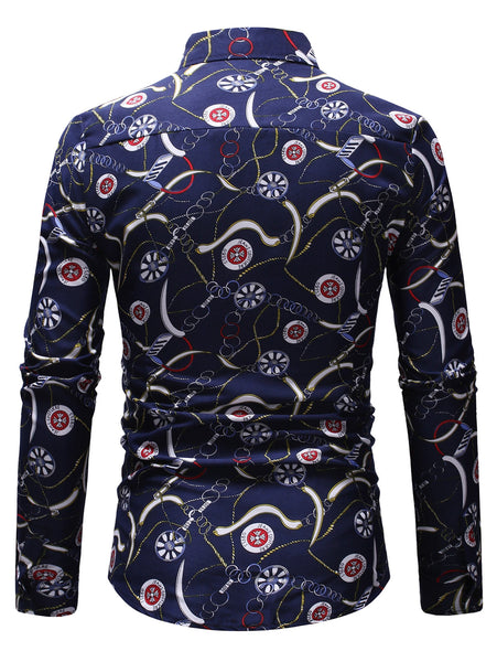 Chains Logos Print Casual Shirt