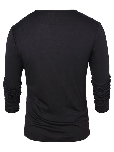 Mesh Panel Round Neck Top