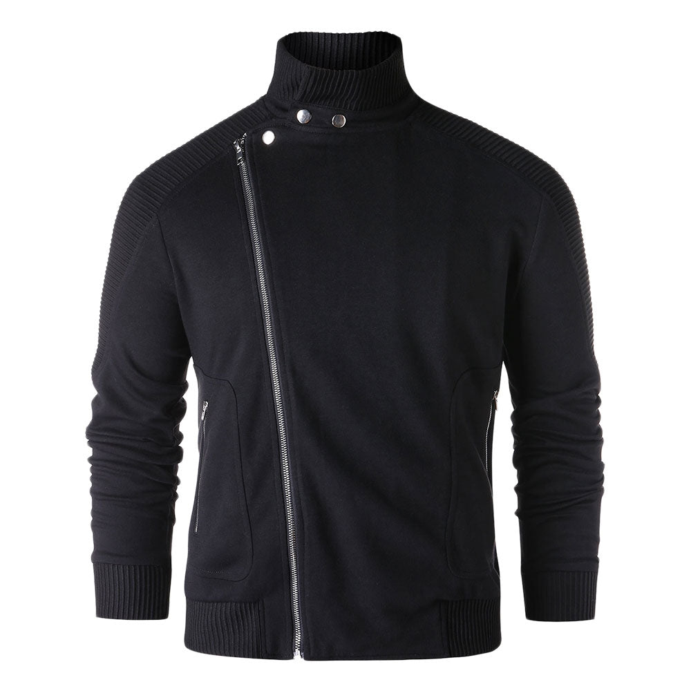 Stand Collar Asymmetric Zipper Jacket